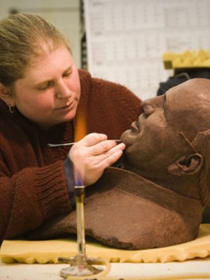 wax chasing,preparation for bronze casting